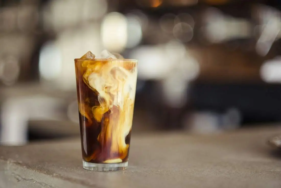 Iced coffee in a glass